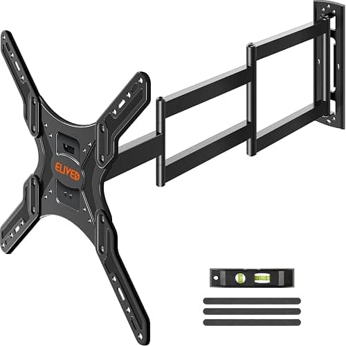 ELIVED Long Arm TV Wall Mount for Most 26-65 Inch TVs, 37.4 Inch Long Extension TV Mount Swivel and Tilt, Max VESA 400x400mm, Full Motion Wall Mount tv Bracket Holds up to 77 lbs. - Image 1