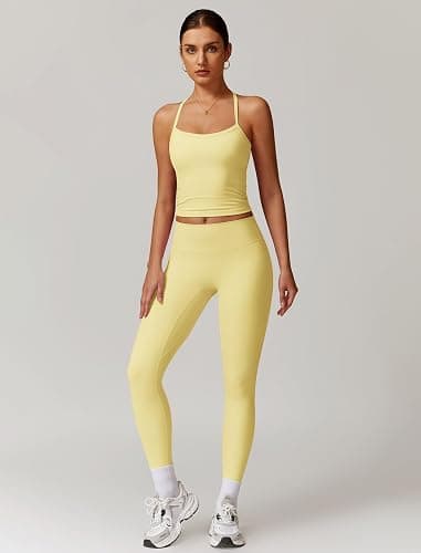 ABOCIW Workout Sets for Women 2 Piece Padded Sports Bra Tank Top High Waist Leggings Sets Gym Yoga Work Out Clothes thumbnail 3