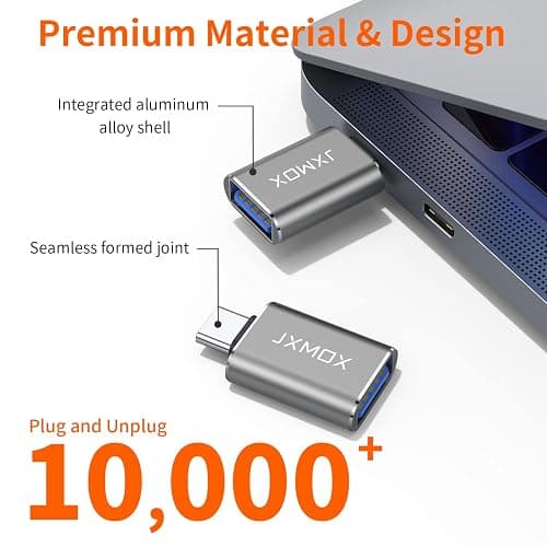 USB C to USB Adapter [2-Pack], Thunderbolt 3 to USB 3.0 OTG Adapter Compatible with MacBook Pro,Chromebook,Pixelbook,Microsoft Surface Go,Samsung Galaxy S10 S20 S21 S22 Ultra,iPhone 15 16 17 Pro Max thumbnail 5