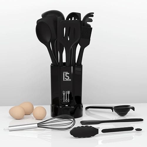 AOTHOD Silicone Cooking Utensils Set - 446°F Heat Resistant Kitchen Utensils,Turner Tongs,Spatula,Spoon,Brush,Whisk,Kitchen Utensil Gadgets Tools Set for Nonstick Cookware,Dishwasher Safe (BPA Free) thumbnail 6