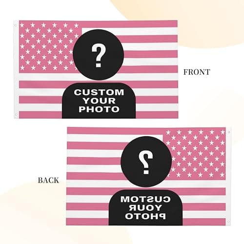 Custom Pink American Flag - Personalized 3x5 Ft Flag With Your Logo, Picture, Words or Text thumbnail 4