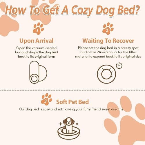JOLLYVOGUE Small Dog & Cat Beds for Indoor Cats, Donut Cuddler Warming Soft Dog Beds with Anti-Slip Bottom, Round Calming Fluffy Plush Faux Fur Cushion Bed for Small Dogs (20", Navy Blue) thumbnail 8