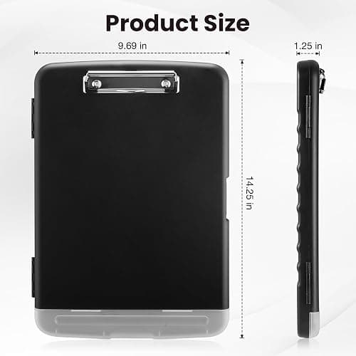 Sooez Clipboard with Storage, Clip Board 8.5 x 11 with Pen Holder, Plastic Organization Case Box for Letter Legal A4 Size Paper, Low Profile Clip, Nurses Teachers Must Haves, School & Office Supplies thumbnail 2