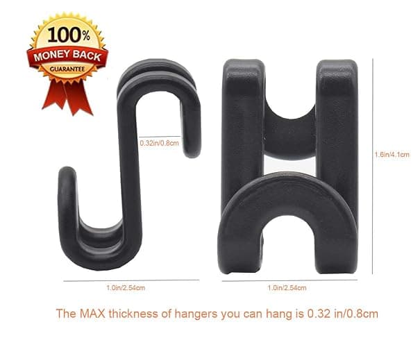 Kclongvs 60 Pcs Clothes Hanger Connector Hooks, for Velvet Huggable Hangers, Wooden Hangers, Heavy Duty Space Saving for Closet (Black,60) thumbnail 2