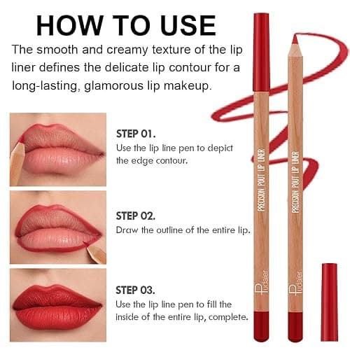 KIMIEYE 12 Colors Lip Liner Set, Matte Finish Series Lip Liners Pen, Set A | for Women, Long Lasting Waterproof Smooth High Pigmented Lip Pencil for Daily Makeup thumbnail 6