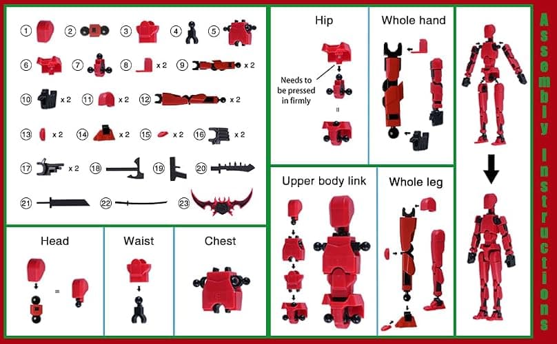 Rolling Art Action Figure Set, Model 13 Action Figure Multi-Jointed Movable,Gift Box Packaging, a Great for Loved Ones and Friends. thumbnail 4