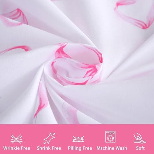 FEKOHIPY Kids Sheet Set Bowknot Pink Twin Size Bedsheet for Girls, 3PCS Bow Printed Microfiber Soft Breathable Children Bedding Easy-Fit 14 Inch Deep Pocket thumbnail 4