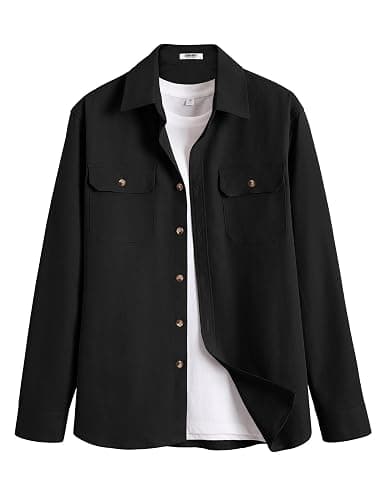 COOFANDY Men's Long Sleeve Button Up Shirt Jacket with Flap Pockets thumbnail 6