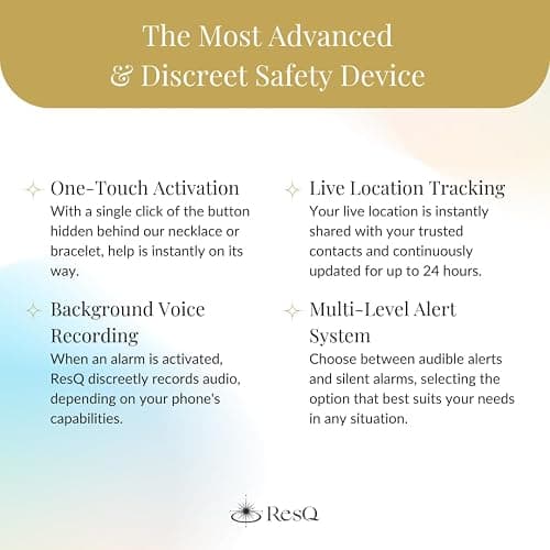 ResQ Jewelry, Shakti Smart Bluetooth Safety Necklace, Discreet Wearable Safety Device - GPS Location Tracking, Audio Recording, One Touch Activation thumbnail 3