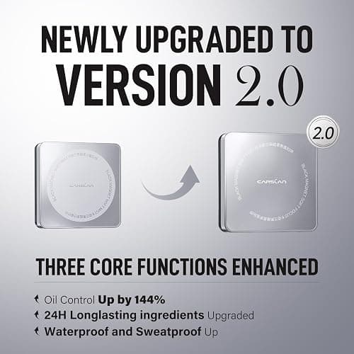 CARSLAN 2.0 Black Magnet Soft Focus Powder, Waterproof Translucent Pressed Setting Powder, 24H Longlasting Talc-Free Face Powder, Oil Control Compact Makeup,03 Translucent For Sensitive Skin, 0.28Oz thumbnail 2
