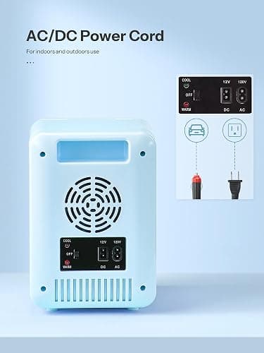 Reemix Skincare Fridge, Mini Beauty Fridge with LED Mirror, 4L Portable Small Refrigerator for Bedroom, Car, Office & Dorm, Cooler & Warmer (Aqua) thumbnail 6