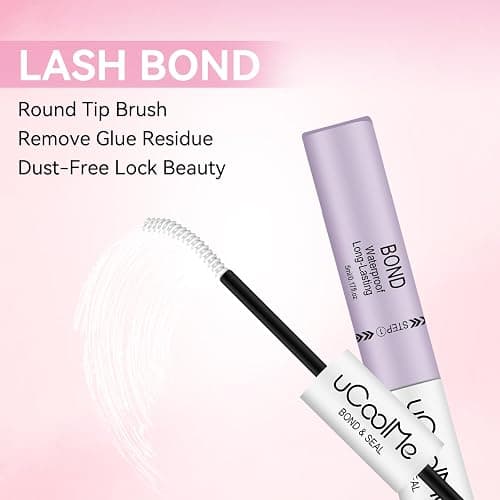 Lash Bond and Seal uCoolMe Waterproof for Lash Clusters 144Hours Super Hold Long-Lasting Non-Irritating Eyelash Glue for DIY at Home(White Bond,10ML) thumbnail 6