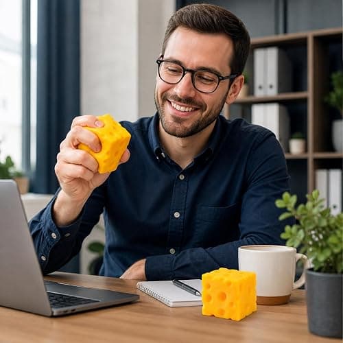 Cheese Squishy Toys - Soft Cheese-Shaped Squeeze Toys for Stress Relief, Cute Slow Rising Squishies, Sensory Fidget Desk Toys for Office, Party Favors thumbnail 8