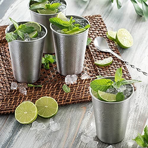 YOLCAR 6 Pack 8 oz Stainless Steel Kids Cups, Children's Pint Cups, Stackable Metal Cups, Shatterproof Drinking Glasses thumbnail 9