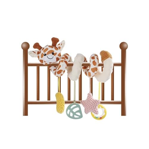Apricot Lamb Baby Spiral Car Seat & Stroller Activity Toy, Features Plush Giraffe Character Hanging Rattles Toys, Gentle Rattle Sound & Soft Teether for Baby, 8-26 Inches thumbnail 4