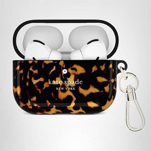 kate spade new york AirPods 4 Protective Case with Keychain Ring - Transparent Tortoise, Compatible with AirPods 4th Generation thumbnail 7