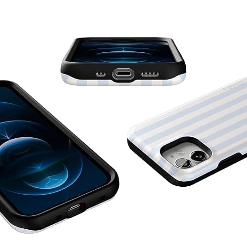Casely iPhone 12 Mini Case | Blue Stripes | Sunday Best | Bold Protective Design | Compatible with MagSafe thumbnail 3