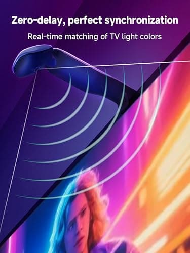 GIPOYENT TV LED Backlight with Camera, 10.5FT RGBIC Screen Sync Lights for 32–50 Inch TVs & PC Monitors, Music Sync LED Strip Lights with App for Gaming, Movies, Bedroom thumbnail 3