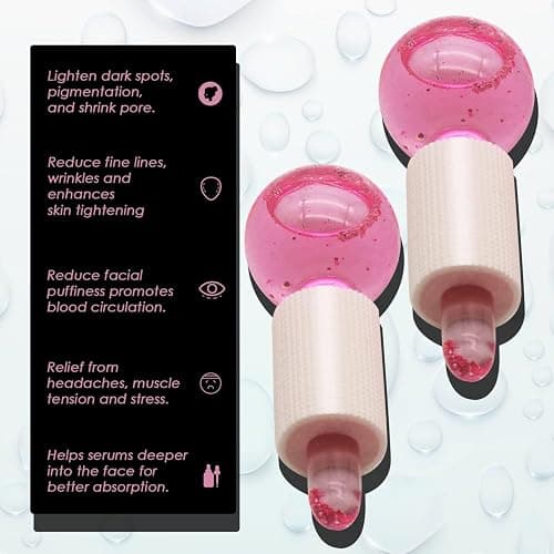 Lazzybeauty Ice Globes for Facial Cooling - 2 PCS Set for Eye & Neck, Cold Glass Ice Roller Ball, Cryo Sticks Face Globes, Tighten Skin, Reduce Puffiness and Dark Circles, Enhance Circulation thumbnail 3