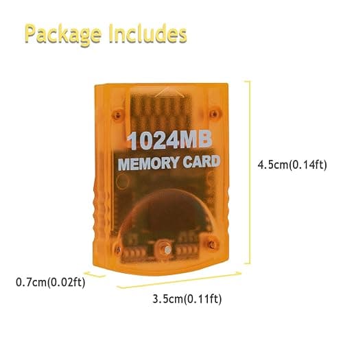 Wigearss 1024MB(16344 Blocks) Memory Card for Gamecube and Wii Console Game Cube NGC GC (Orange) thumbnail 3