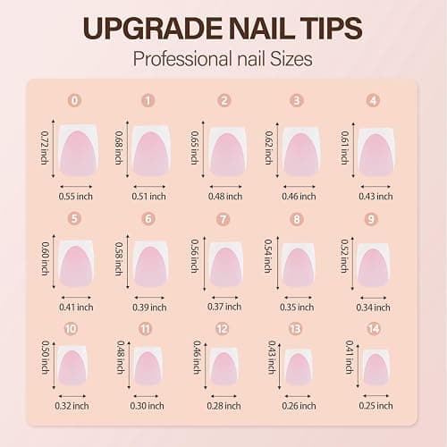 Vansiho Deep French Gel Nail Tips, 150Pcs Short Square French Tips Press on Nails, Pink Soft Gel Nails, Fake Nails for Nail Art DIY 15 Sizes thumbnail 6