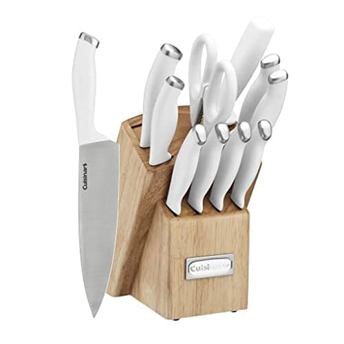 Cuisinart Block Knife Set, 12pc Cutlery Knife Set with Steel Blades for Precise Cutting, Lightweight, Stainless Steel, Durable & Dishwasher Safe, C77SSW-12P - Image 1