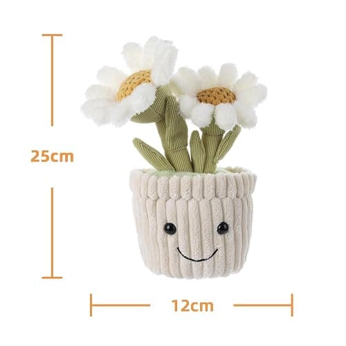 Apricot Lamb Plüschtier Pflanze Daisy Gänseblümchen Plüsch Spielzeug Plüsch Blume Gänseblümchen Puppen Spielzeug für Kinder und Baby weich & waschbar thumbnail 3
