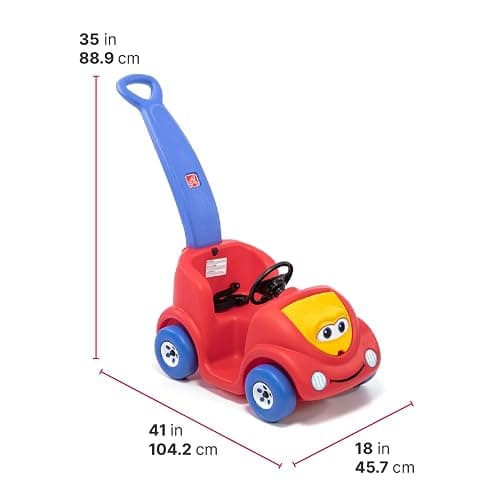 Step2 Push Around Buggy Kids Push Car, Toddler Ride-On Toy with Seat Belt and Horn, Red, Ages 18 Months+ thumbnail 3