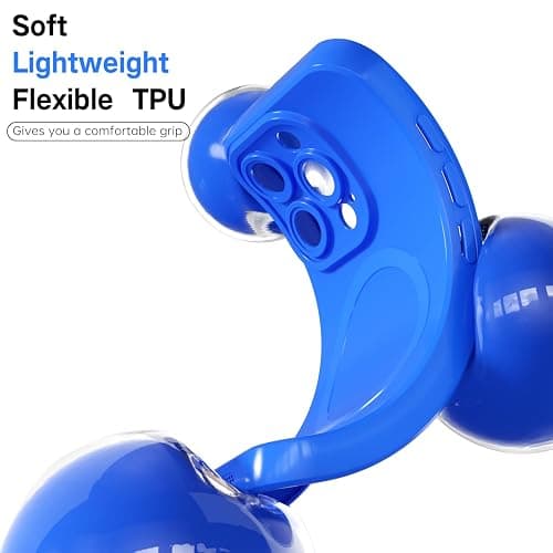 Svanove for iPhone 16 Pro Phone Case Silicone Magnetic, Compatible with Magsafe Case Cute for Women, Girly Bright Color Glossy Jelly Thin Slim Hard Mag Safe Rubber & Camera Cover, Neon Blue thumbnail 4