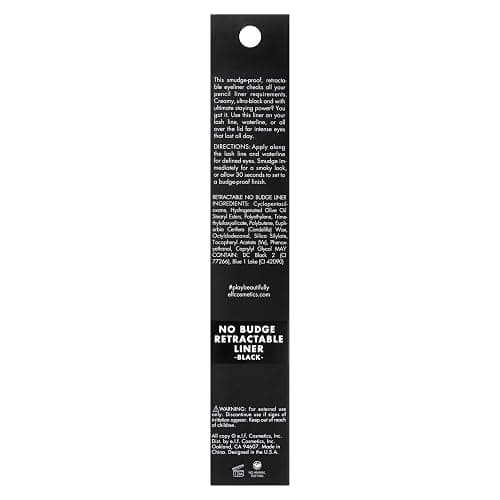 e.l.f. No Budge Retractable Eyeliner, Creamy, Ultra-Pigmented & Waterproof, Creates Bold & Defined Lines, Vegan & Cruelty-Free, Black thumbnail 8