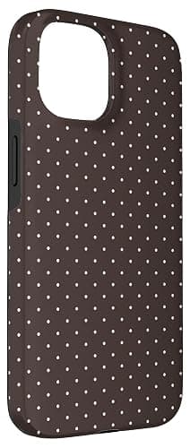 Tiny Polka Dot Rockabilly Cute Mocha Brown Polkadot Case for iPhone 15 thumbnail 3