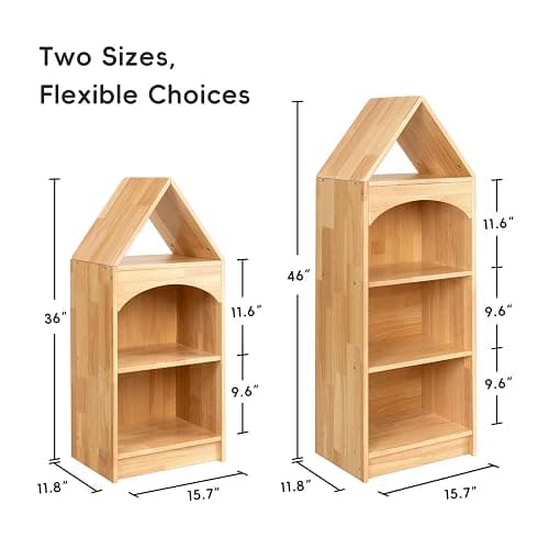 OOOK Rubberwood Montessori Shelf, 4-Tier Toy Organizers and Storage, Wood Corner Cabinet for Kids Room, Playroom, Nursery, Classroom, Kindergarten thumbnail 3