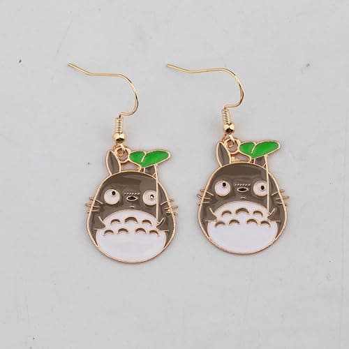 MAOFAED Kawaii Anime Cat with Leaf Earring for Fan, Japan Anime Jewelry, Manga Lover Gift(cat earring) thumbnail 7