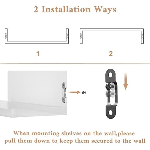 SRIWATANA Floating Shelves Wall Mounted, Solid Wood Wall Shelves, White thumbnail 6