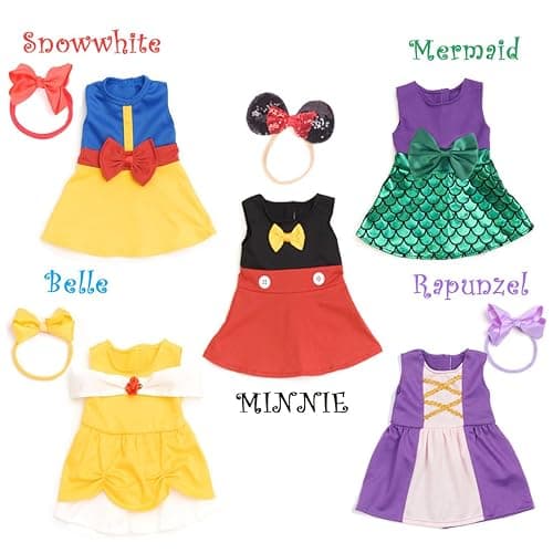 Sweet Dolly Baby Doll Accessories, 5 Doll Clothes, Mermaid Princess Dresses Outfits for 15 Inch to 18 Inch Dolls, 15 Inch Baby Dolls, 10PCs in Total Doll Clothes and Accessories thumbnail 3