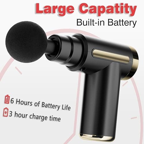 cotsoco Massage Gun Deep Tissue for Pain Relief with 4 Massage Heads & 6 Speeds, Electric Mini Handheld Body Massager for Any Pain Relief, Best Gifts for Men and Mom thumbnail 4