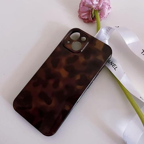 Reezaddin Aesthetic Tortoise Shell Phone Case for iPhone 15 Pro 6.1in,Retro Cool Girl Leopard Print Brown Amber Trendy Full Camera Protective Cover for iPhone 15pro 6.1" thumbnail 3