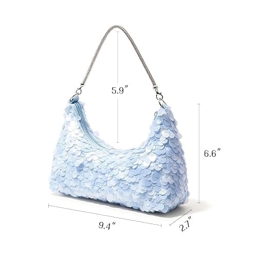 EKEKEKUN Women Sparkly Sequin Clutch Purse Bling Glitter Evening Handbag Shoulder Bag for Wedding Party Prom Banquet thumbnail 4
