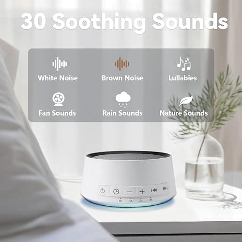 Sound Machine White Noise Machine with 30 Soothing Sounds 12 Colors Night Light Sleep Machine for Baby Kids Adults Brown Nosie Machine Pink Noise Machine with 32 Volume Levels for Office Home Travel thumbnail 2