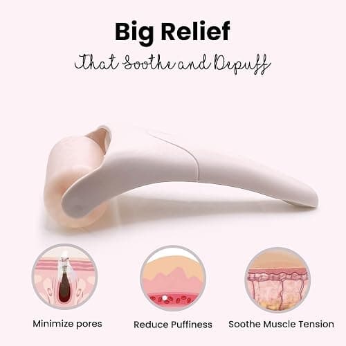 ROSELYNBOUTIQUE Ice Roller for Face Wrinkles Fine Lines Puffiness Stick Massager Facial Skin Care Tools Self Care Gifts for Men Women (Beige) thumbnail 5