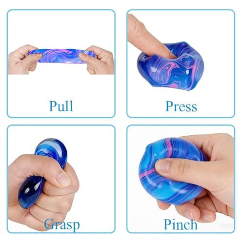 Squishies Stress Cube,Fidget Toys Squeeze Stress Cube for Adults,Ice Squish Cube Sugar Balls,Sensory Ice Square Shape Squishies Cube Sugar Balls for Stress Relief(Blue) thumbnail 4