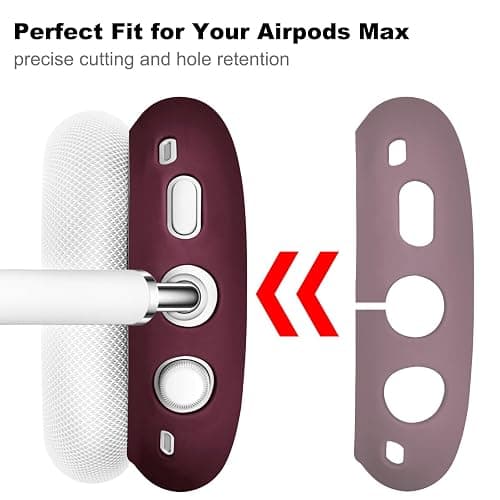 Filoto Case for Airpods Max Headphones,Ear Pad Case Cover/Ear Cups Co ver/Headband for AirPods Max(USB-C/Lightning)(2024/2020),Silicone for Apple Airpod Max,Accessories Cases(Burgundy) thumbnail 2