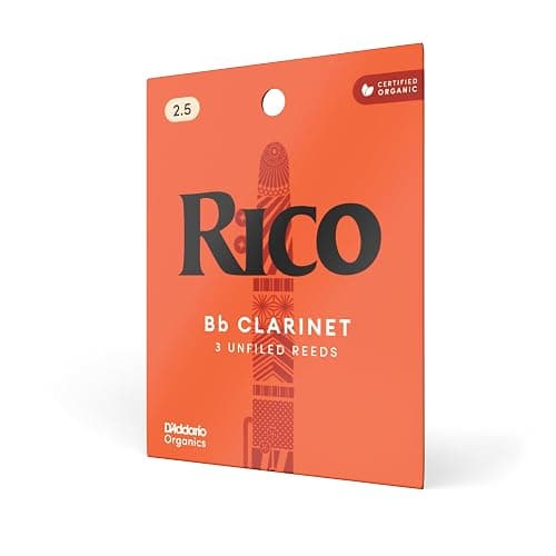 Rico Organic Bb Clarinet Reeds, Strength 2.5, 3 Pack | Rico Organic Bb Clarinet Reeds provide consistent response, easy playability, warm tone, and reliable performance. - Image 1