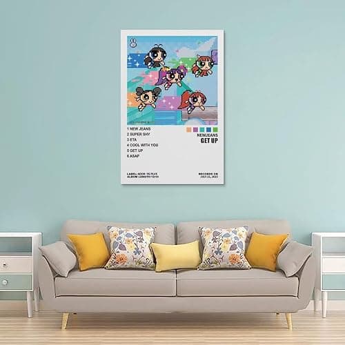 BLACKT NewJeans Poster Get Up Album Cover Posters for Bedroom Aesthetic Wall Decor Canvas Wall Art Gift 12x18inch(30x45cm) thumbnail 2