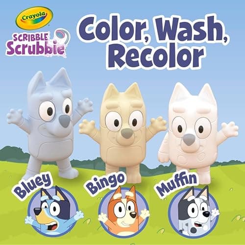 Crayola Scribble Scrubbies Deluxe Bluey Playset (3ct), Toddler Arts & Crafts Kit, Washable Stickers, Bluey Toys, Coloring Gift for Kids, Ages 3+ thumbnail 5