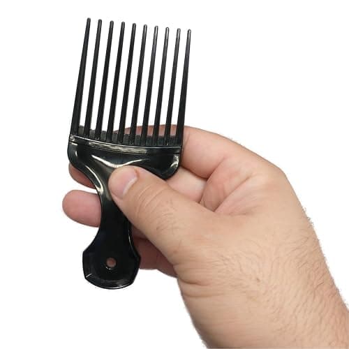 Vakly Afro Hair Pick Comb 5.25 in (4 Pack) – Wide Tooth Lift Picks for Curly, Thick, and Natural Hair, Plastic Detangling Comb for Volume, Wigs, and Beards thumbnail 7