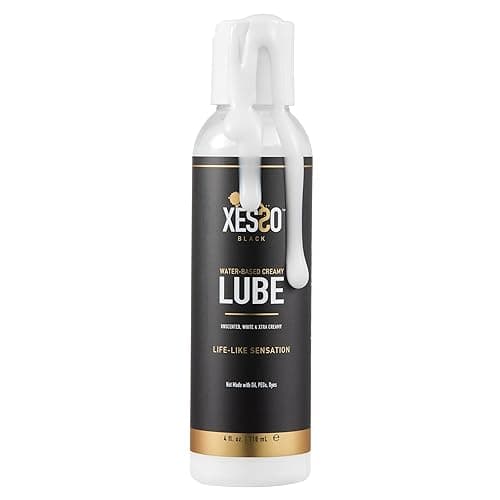 XESSO Cum Lube, White Creamy Water-Based Lubricant 4 fl oz, Unscented Hypoallergenic Thick Gel for Women, Men & Couples. Made in US & Discreet Package. Package May Vary - Image 1