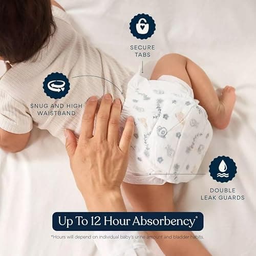 Milm Baby Diapers – Ultra Soft, Leak-Proof, Hypoallergenic Disposable Diapers – (Newborn) thumbnail 6