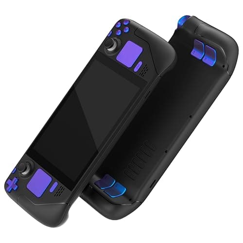 eXtremeRate Chameleon Purple Blue Replacement Full Set Buttons for Steam Deck, DIY Custom ABXY D-pad Trackpad Bumpers Triggers Buttons Sets for Steam Deck LCD Handheld Console - Console NOT Included - Image 1