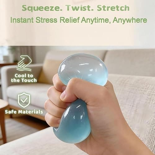 Coconut Oil Scented Squishy Ball – Super Soft, Stretchy Fidget Toy for Anxiety Relief,Squeeze the Stress Away(Blue+Pink) thumbnail 2